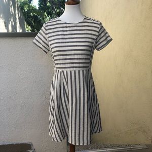 Anthropologie Dresses - ETWO Gray and Ivory Striped Dress Size Small Anthropologie Dresses - ETWO Gray and Ivory Striped Dress Size Small
